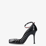 Black Leather Studded Shoes