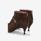 Brown Leather Boots M7242A