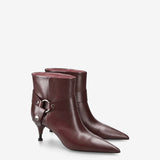 Bordeaux Leather Ankle Boots M7243A
