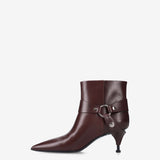 Bordeaux Leather Ankle Boots M7243A