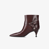Bordeaux Leather Ankle Boots M7243A
