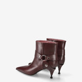 Bordeaux Leather Ankle Boots M7243A