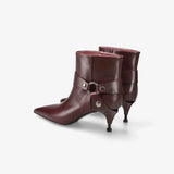 Bordeaux Leather Ankle Boots M7243A