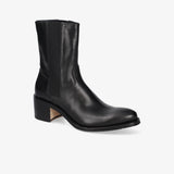 Black Leather Ankle Boots M7270E