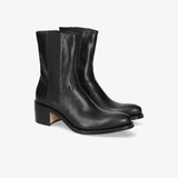 Black Leather Ankle Boots M7270E