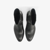 Black Leather Ankle Boots M7270E