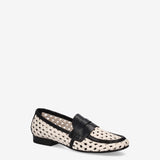 Woven raffia and leather loafer