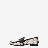 Woven raffia and leather loafer
