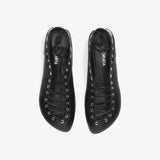 Lace-up leather ballerina shoes