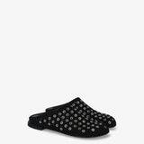 Perforated suede loafers