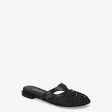 Raffia and nappa leather sandals