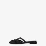 Raffia and nappa leather sandals