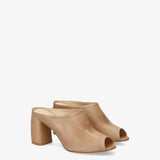 Leather heeled sandals