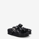 Leather platform sandals