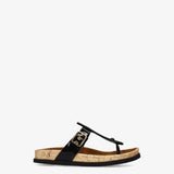 Patent leather buckle sandals