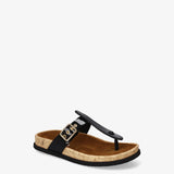 Patent leather buckle sandals