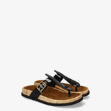 Patent leather buckle sandals