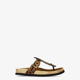Animal-print buckle sandals