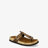 Animal-print buckle sandals
