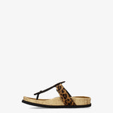 Animal-print buckle sandals