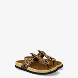 Animal-print buckle sandals