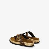 Animal-print buckle sandals