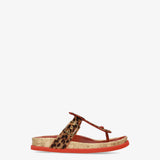 Ponyhide thong sandals