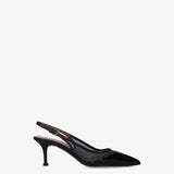 Slingback mesh pumps