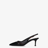 Slingback mesh pumps