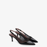 Slingback mesh pumps