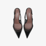 Slingback mesh pumps