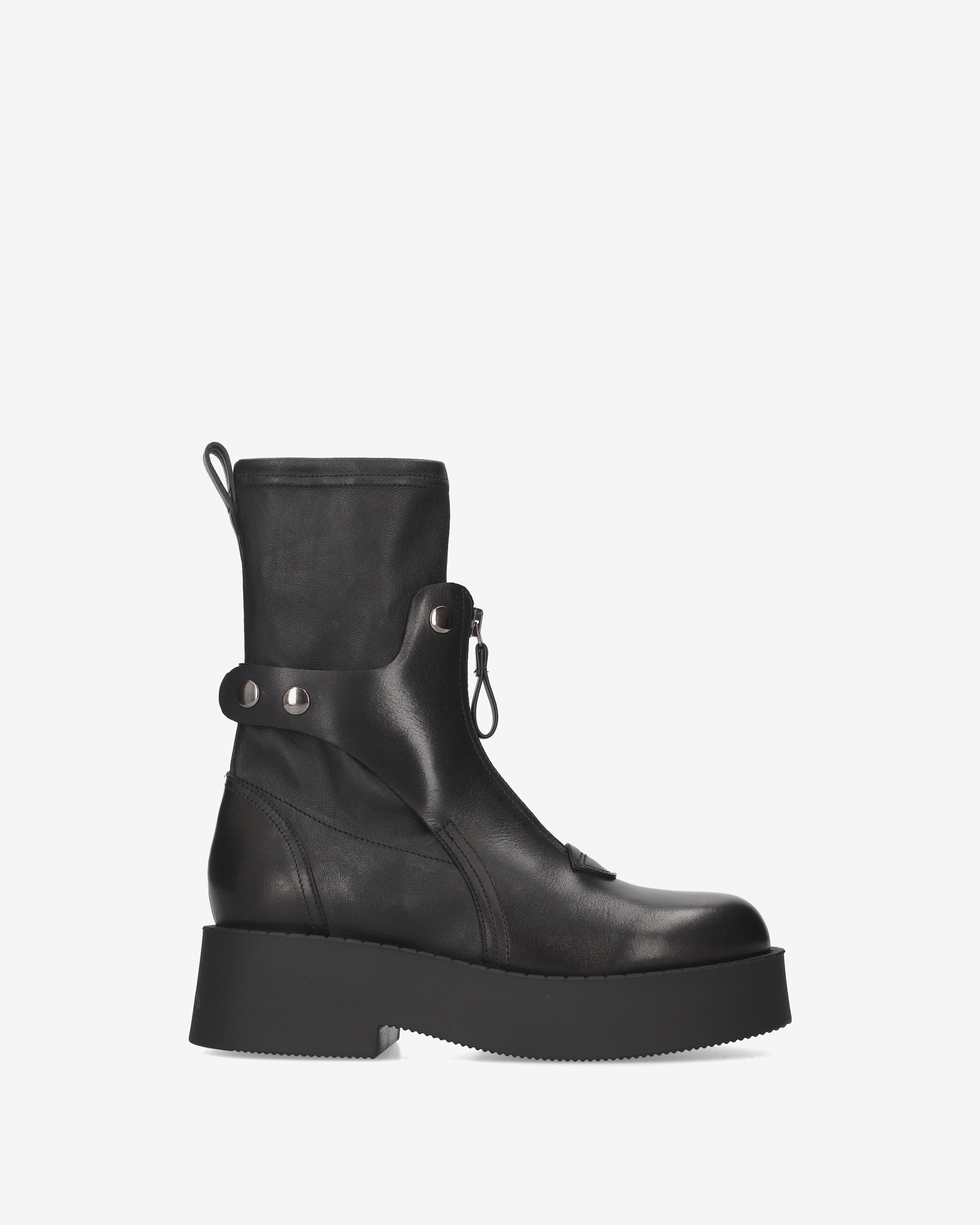 Studded Platform Ankle Boots Black