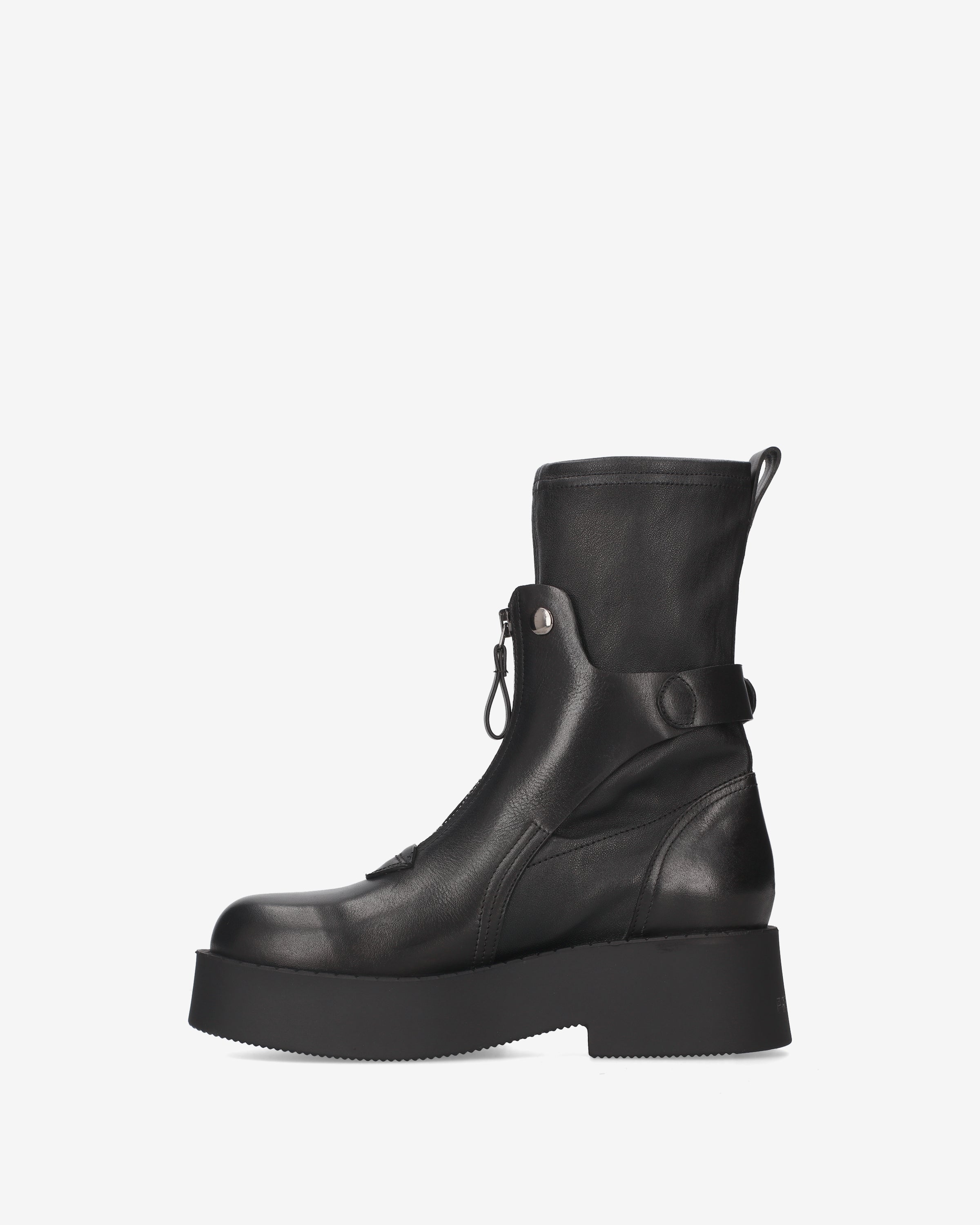 Studded Platform Ankle Boots Black