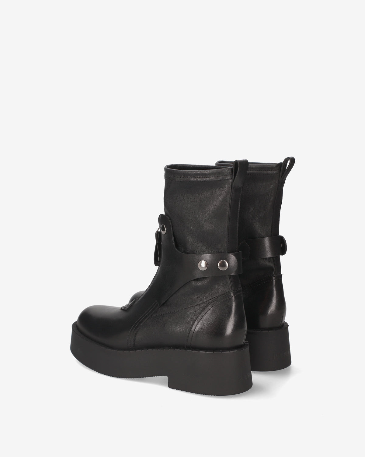 Studded Platform Ankle Boots Black