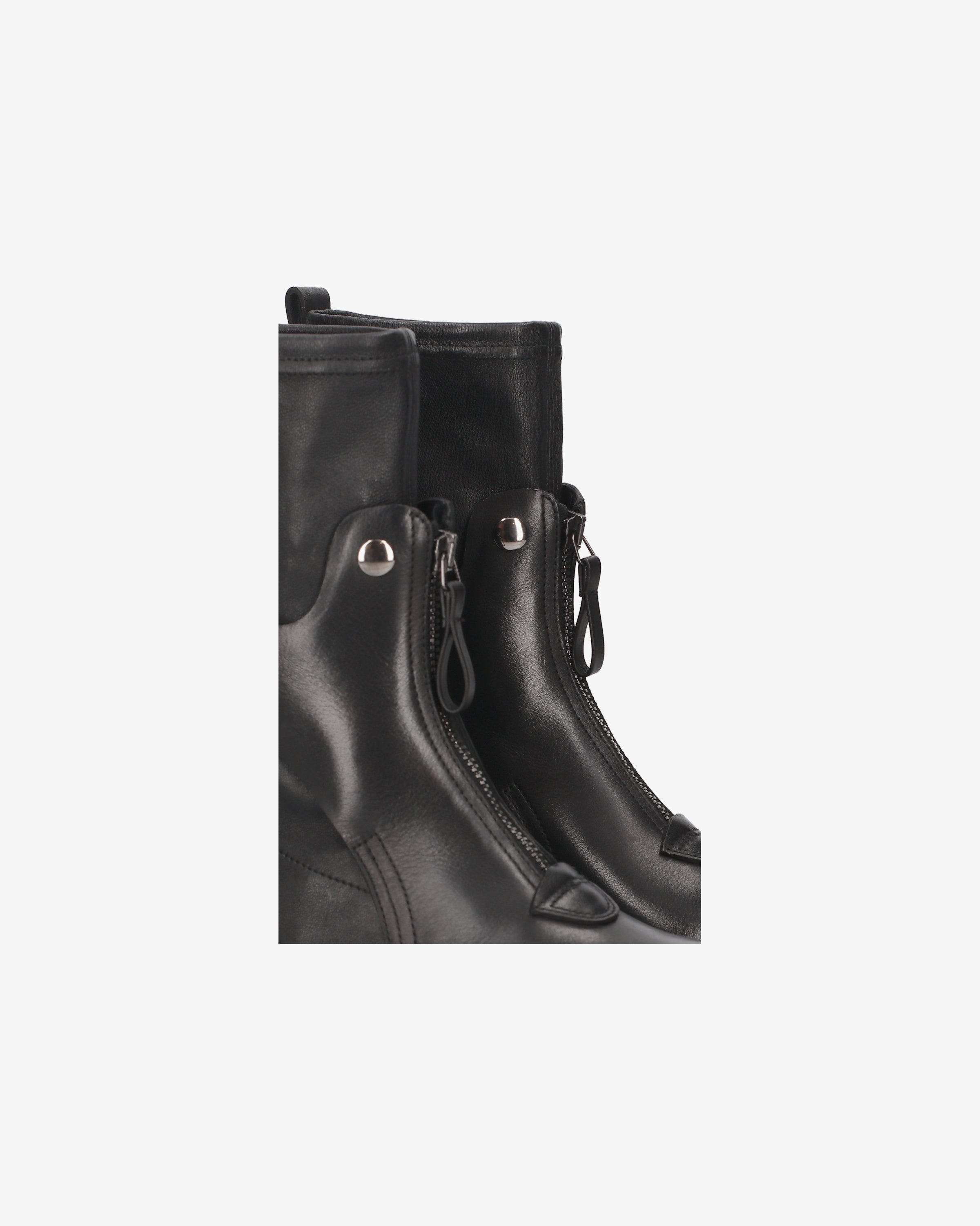 Studded Platform Ankle Boots Black