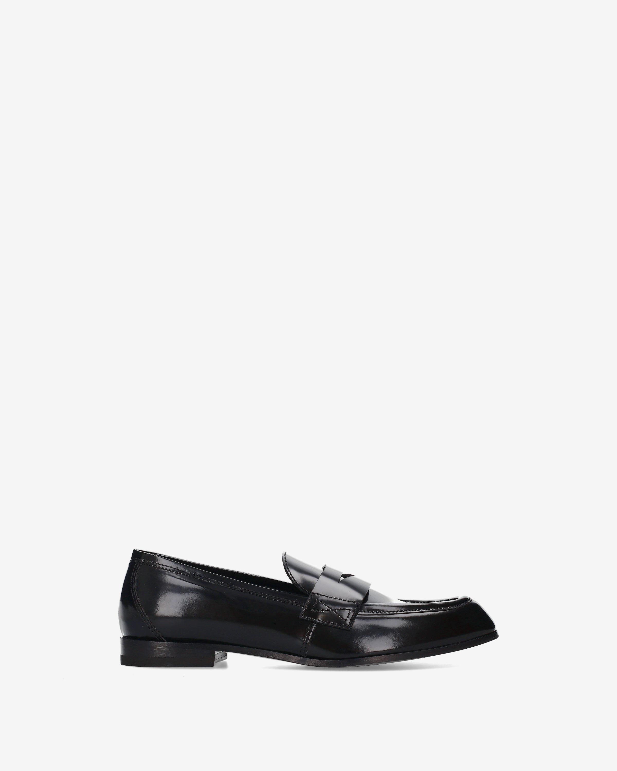 Brushed Leather Loafers Black
