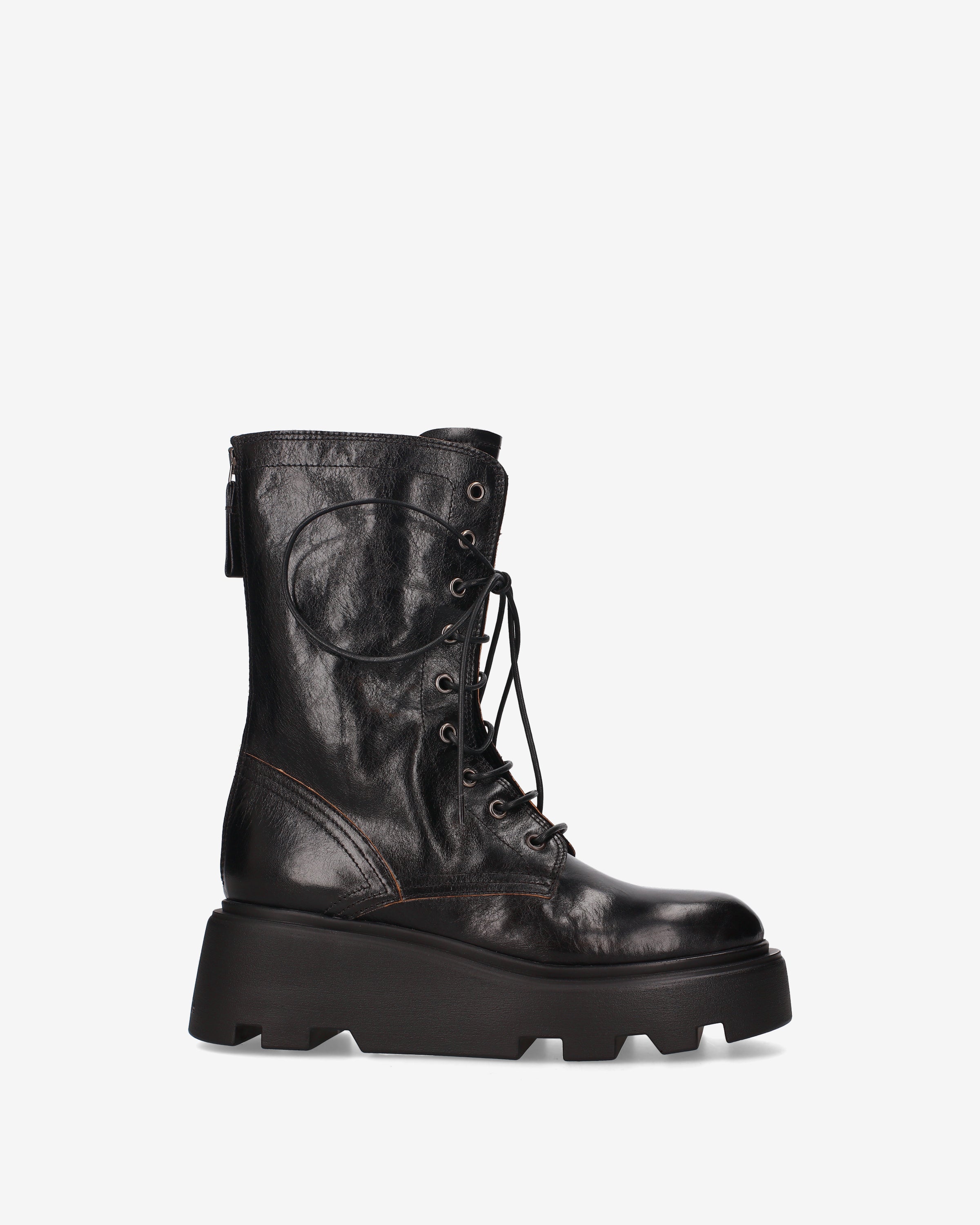 Platform Combat Boots Black