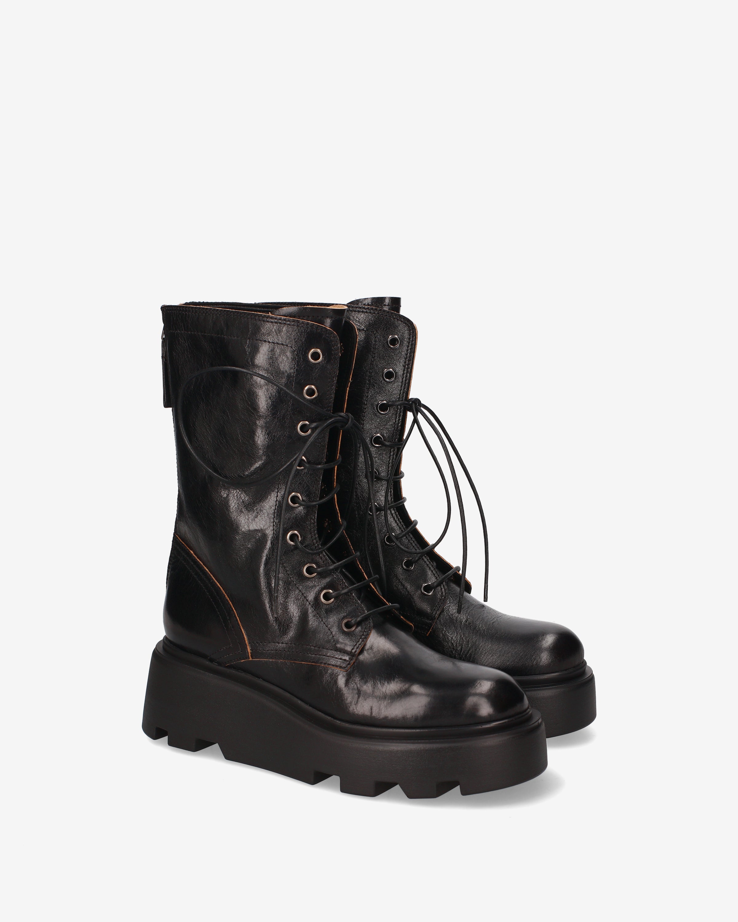 Platform Combat Boots Black