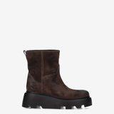 Split Leather Boots with Maxi Sole Mocha
