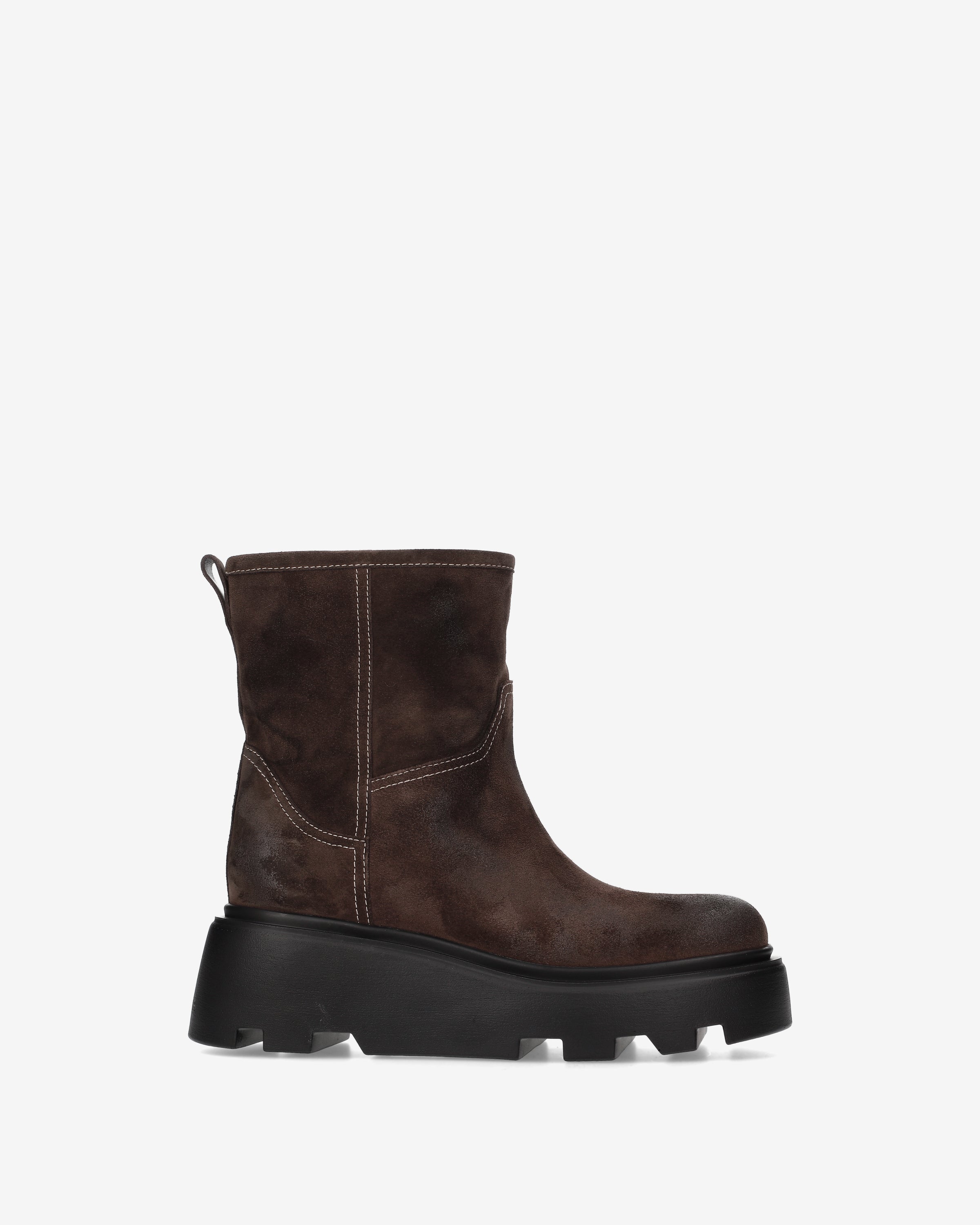 Split Leather Boots with Maxi Sole Mocha