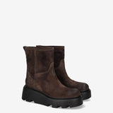Split Leather Boots with Maxi Sole Mocha