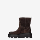 Split Leather Boots with Maxi Sole Mocha