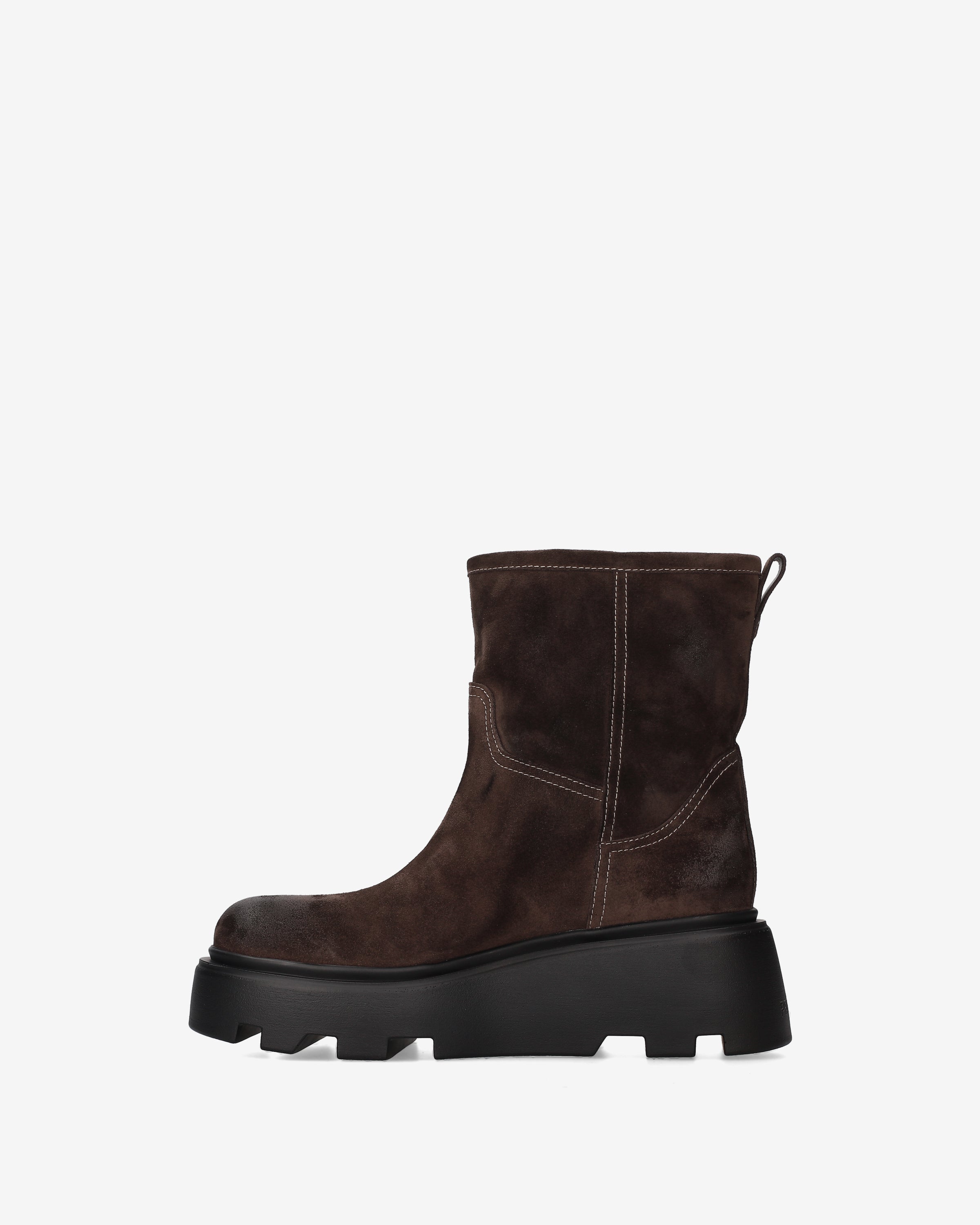 Split Leather Boots with Maxi Sole Mocha