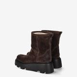Split Leather Boots with Maxi Sole Mocha