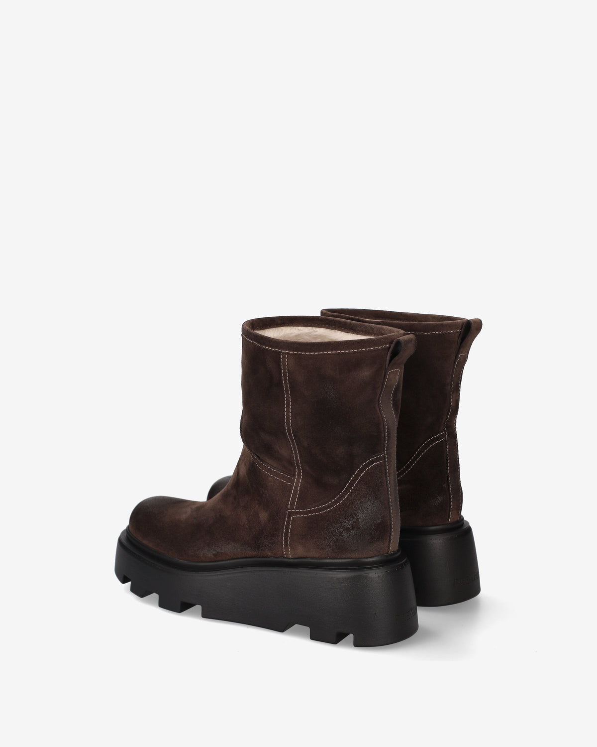 Split Leather Boots with Maxi Sole Mocha