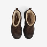 Split Leather Boots with Maxi Sole Mocha