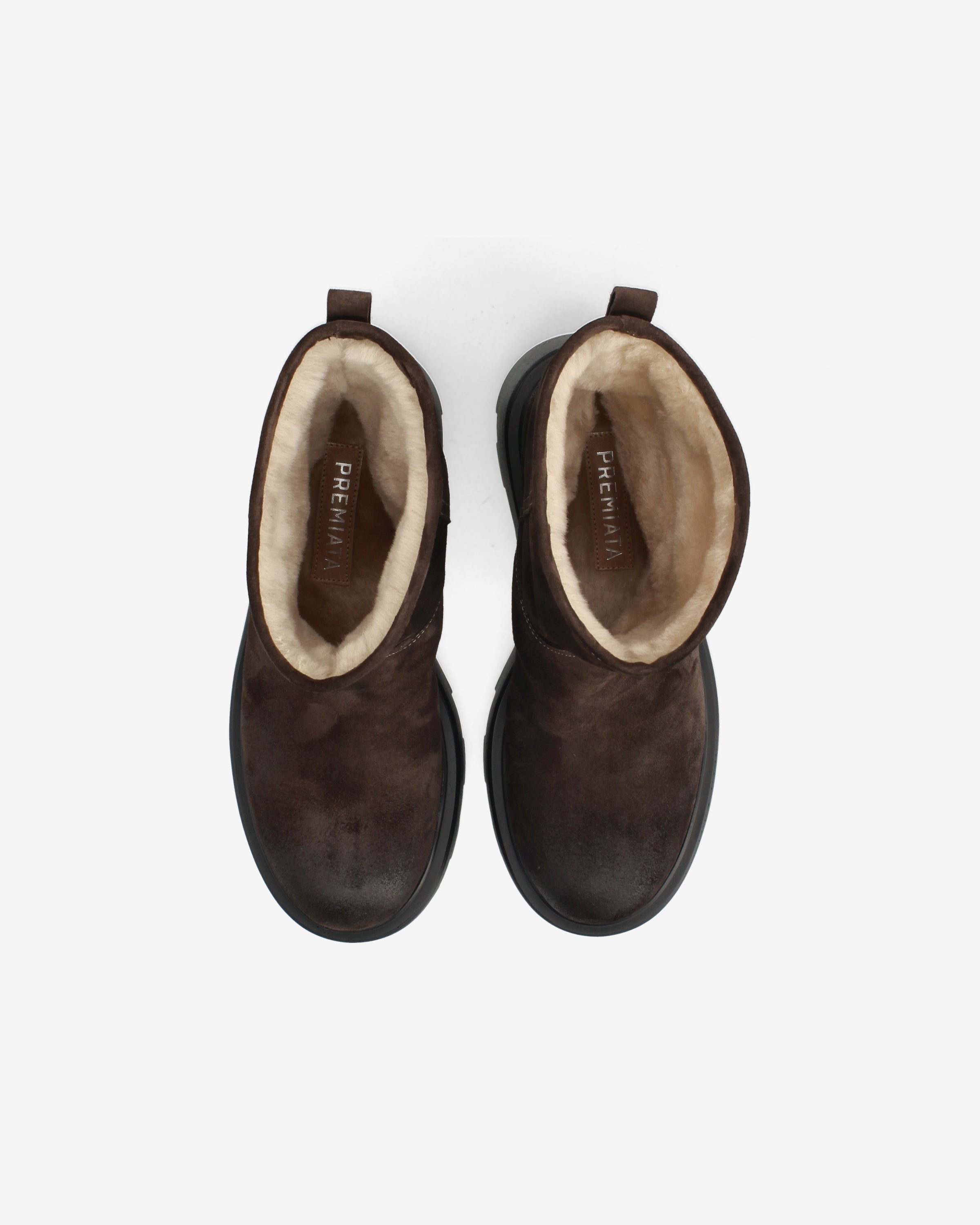 Split Leather Boots with Maxi Sole Mocha