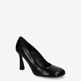 Leather Pumps with Sculptural Heel Black