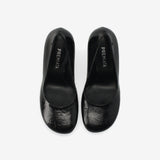 Leather Pumps with Sculptural Heel Black