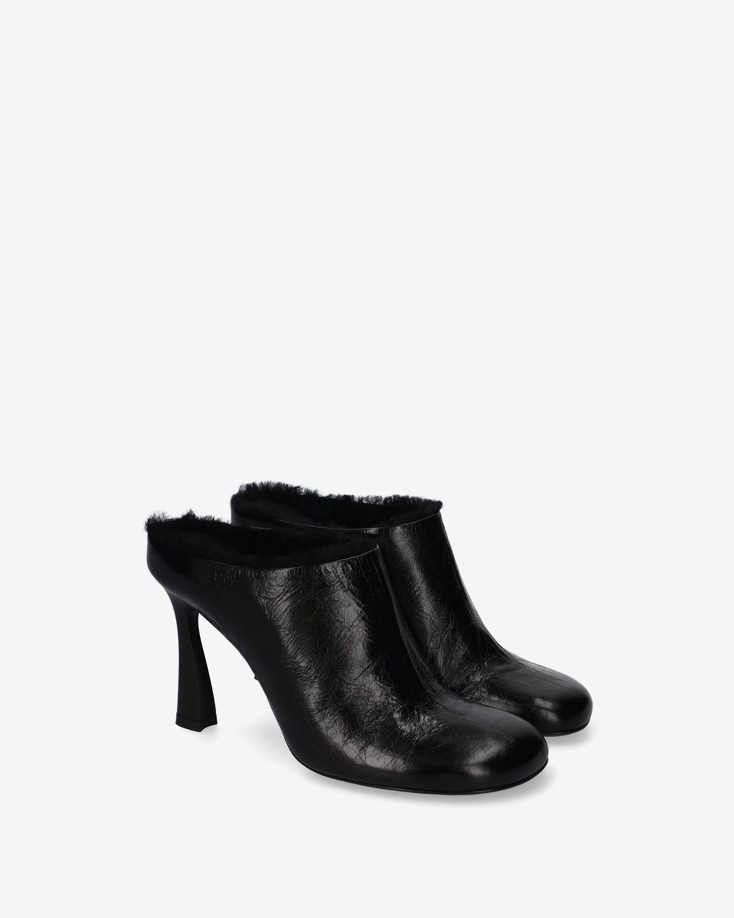 Shearling Mules Black